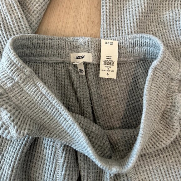 NWT Aerie Waffle Knit Sweatpants Gray XXS - Picture 3 of 4
